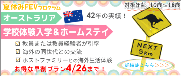 バナー:中高校生夏休みFEV